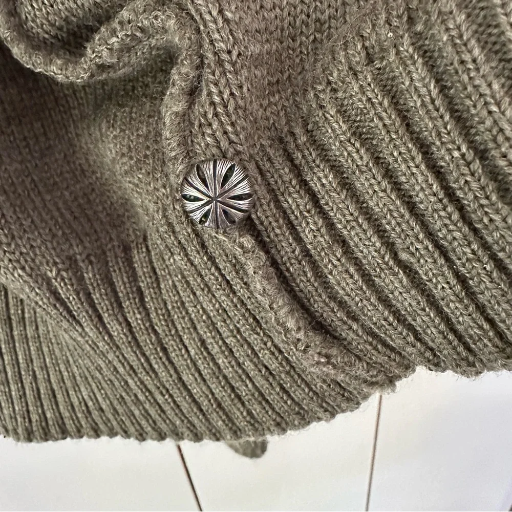 Geiger Women's Olive Cardigan Wool Sweater - Picture 10 of 12